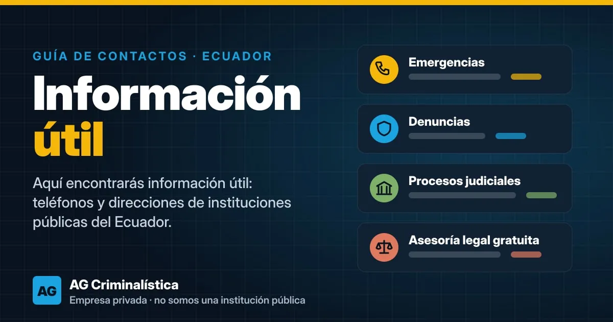 Información útil: emergencias, denuncias, procesos judiciales y asesoría legal gratuita